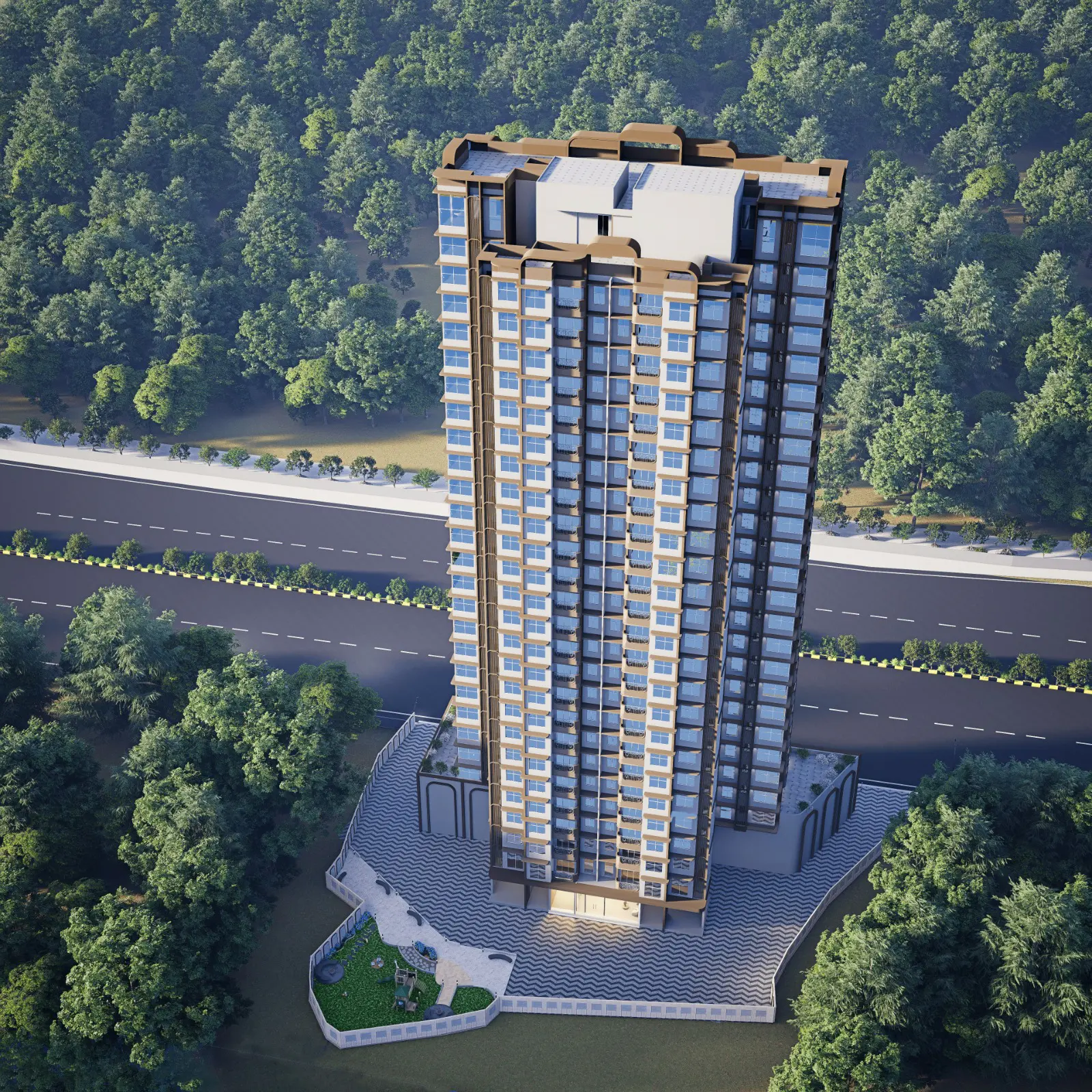 Aerial view of Seasons Aura, Kalyan West